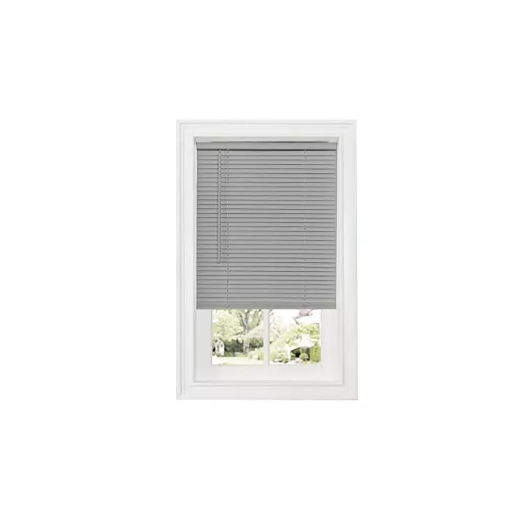 1 - Inch Cordless Room Darkening Mini Blind, Grey, 35x64 Inches - Achim Importing