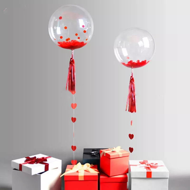 10 Pack 16" Clear Fully Transparent PVC Helium Air Bubble Balloons