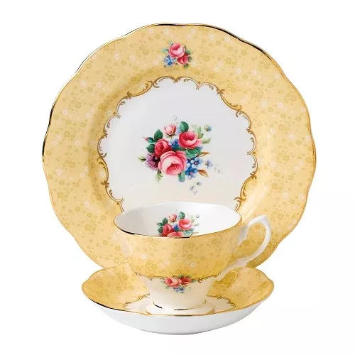 100 Years of Royal Albert 1990 Bouquet 3-Piece Tea Set by Royal Albert