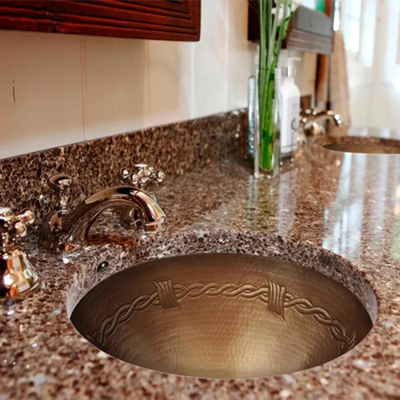 17" Zarco Hammered Copper Undermount Bath Sink