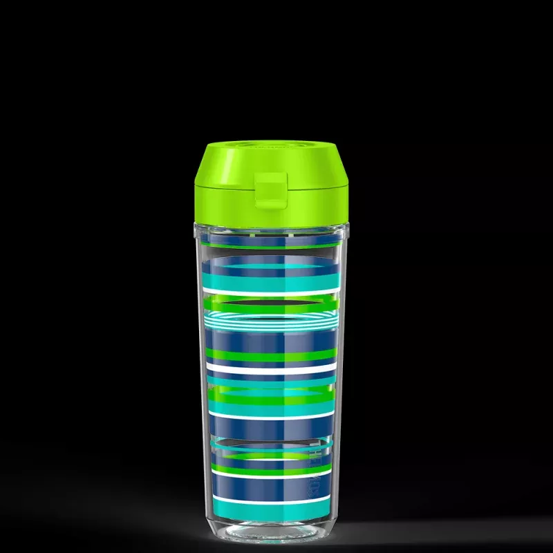 18oz Double Wall Water Bottle Navy Stripes