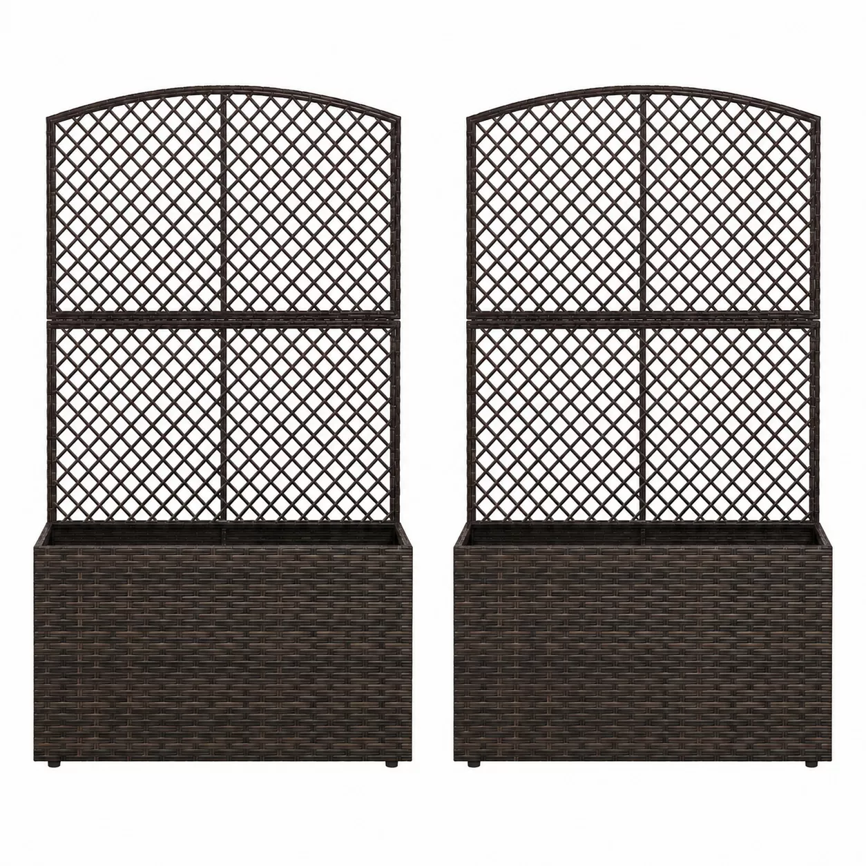 2 Pack Raised Planter Boxes with Trellis for Garden Backyard Patio and Balcony