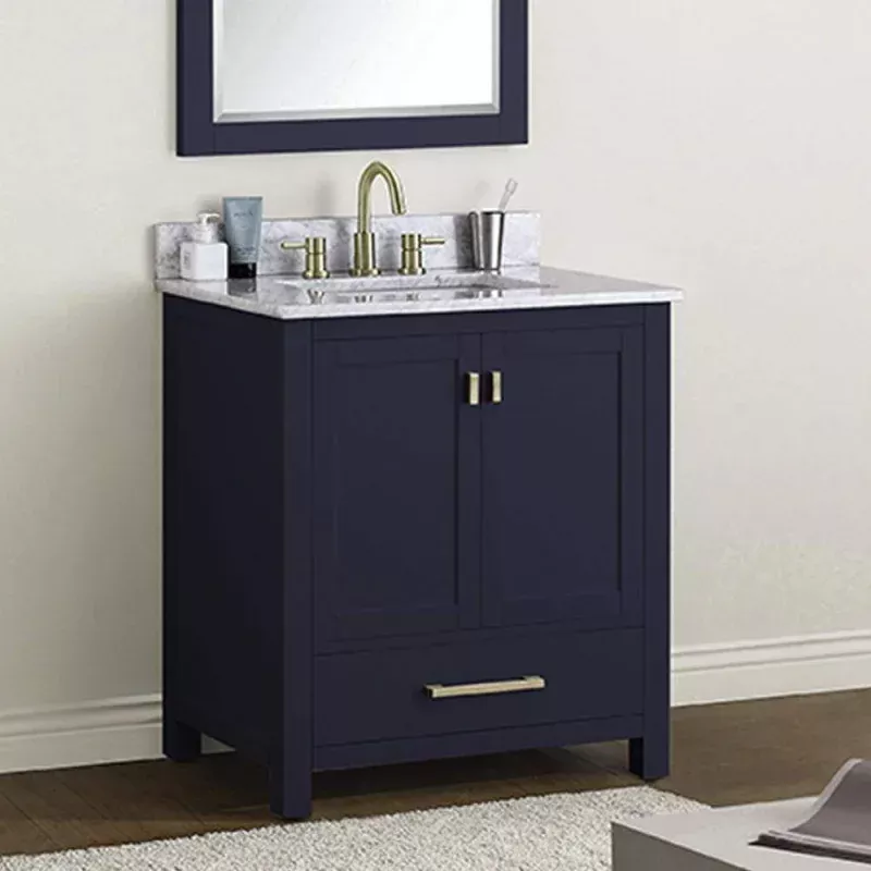 30" Romani Vanity Cabinet for Rectangular Undermount Sink - Navy Blue