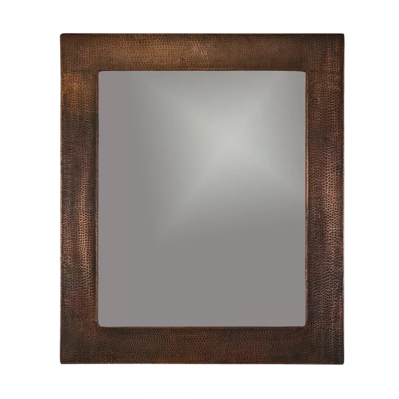 36" Hand Hammered Rectangle Copper Mirror