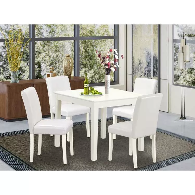 36 Inch Square Dining Set - Table & 4 Parsons Chairs