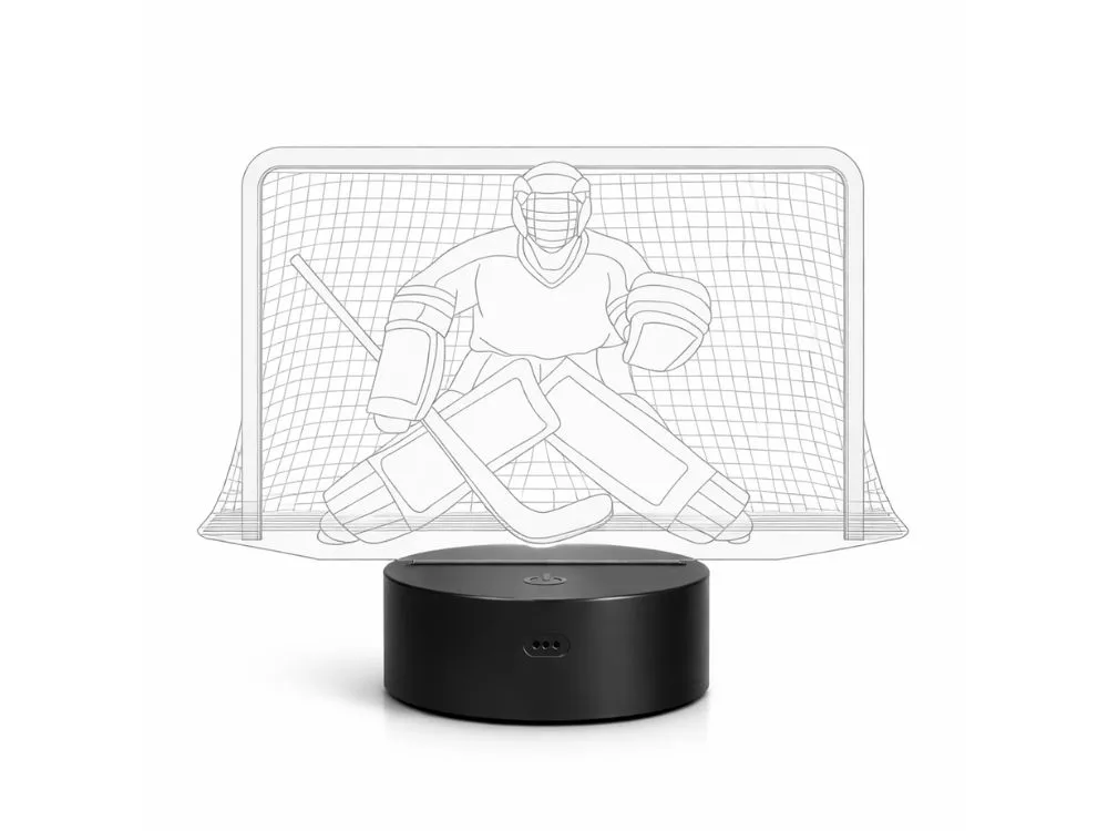 3D Ice Hockey LED Night Light Optical Illusion Lamp Remote Timer Gift
