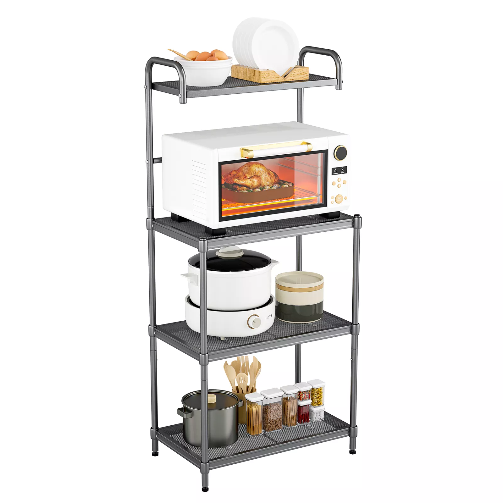 4-Tier Kitchen Storage Baker Microwave Oven Rack Shelves
