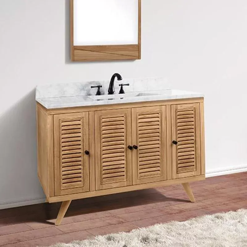 48" Compton Teak Vanity Cabinet for Rectangular Undermount Sink - Natural Teak