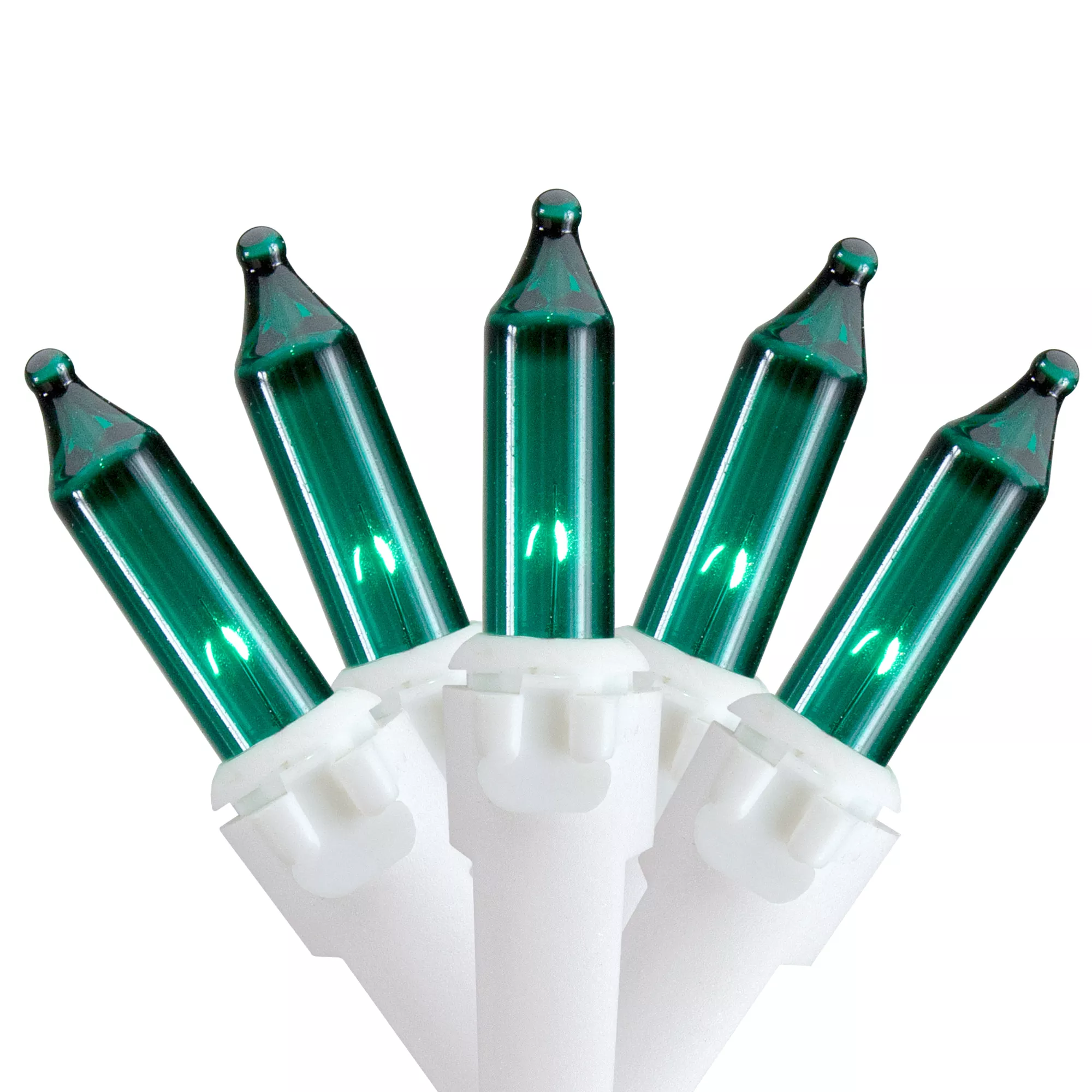 50 Count Teal Mini Christmas Light Set17 ft White Wire