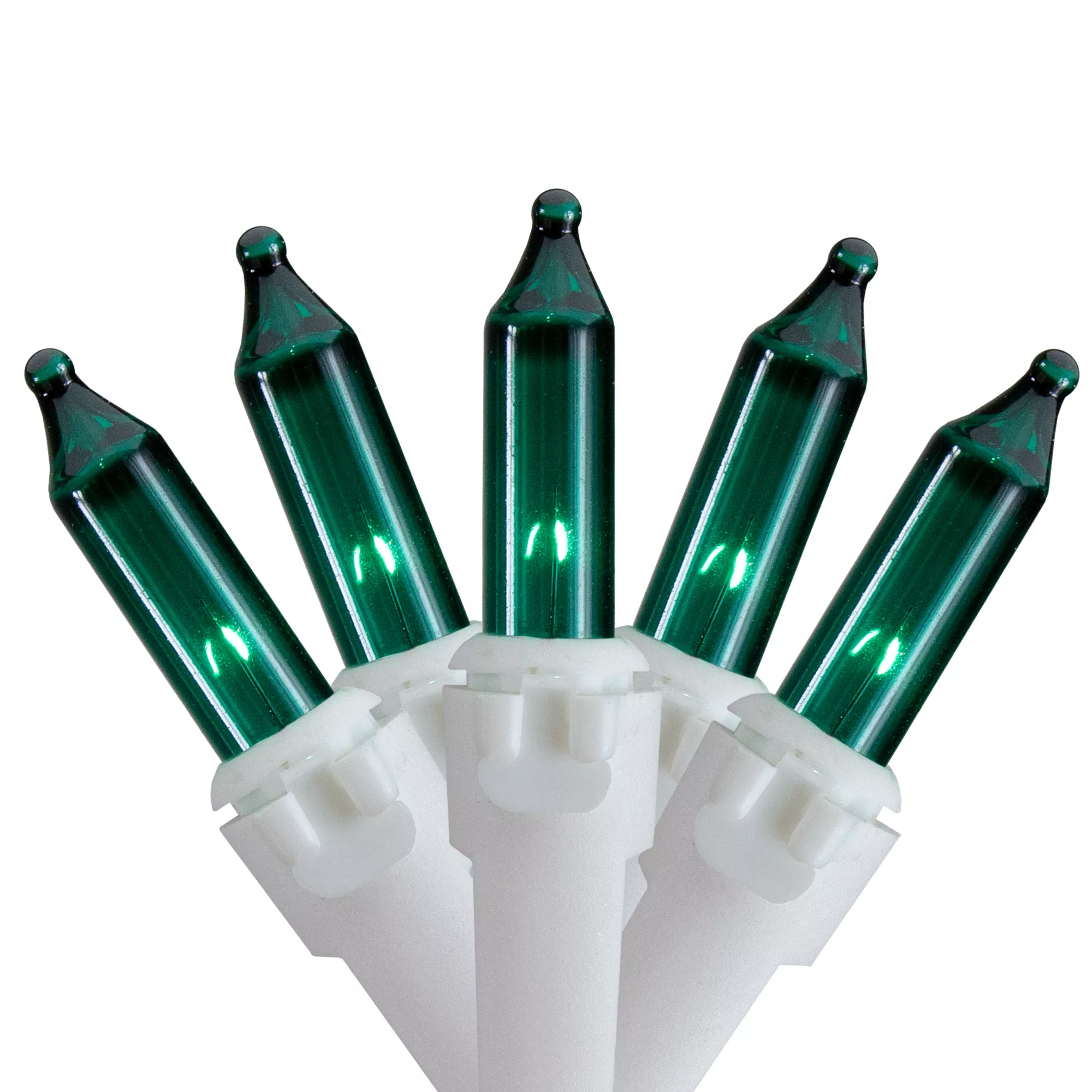 50 Count Teal Mini Christmas Light Set24.5 ft White Wire