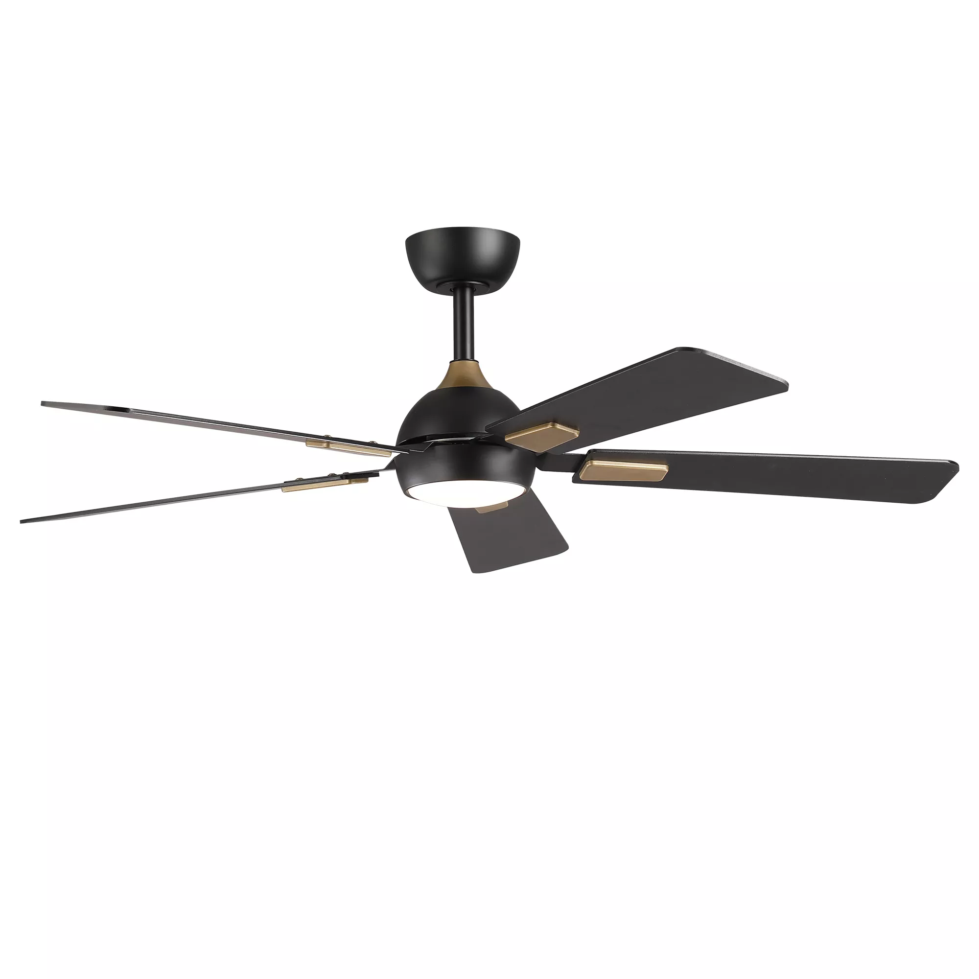 52" Modern Matte Black Dimmable Reversible Smart Ceiling Fan with Light, APP Control and Remote
