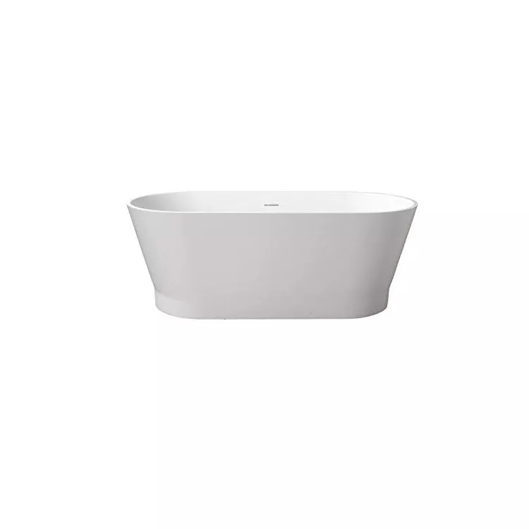 59 Solid Surface Oval Freestanding Bathtub White Gloss - Barclay Products