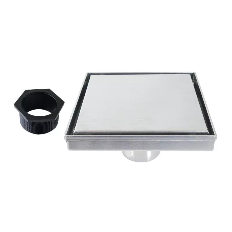 6" Stainless Steel Square Shower Drain in Chrome
