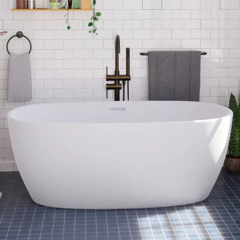 60" Redder Solid Surface Stone Resin Freestanding Bathtub