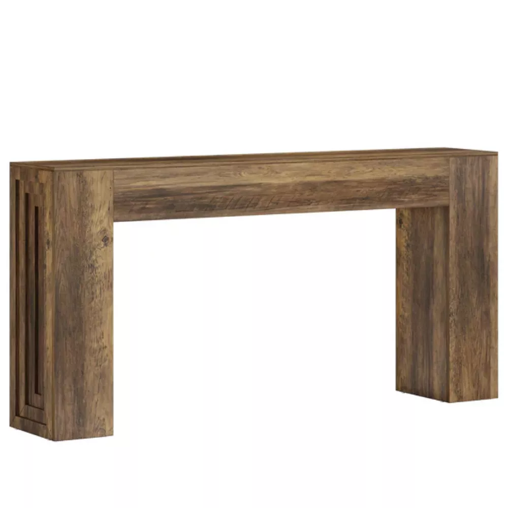63" Console Table with Stable Legs, Rustic Sofa Table for Entryway & Hallway