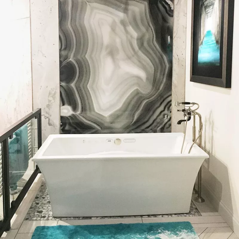 66" Cove Acrylic Rectangular Freestanding Massage Tub