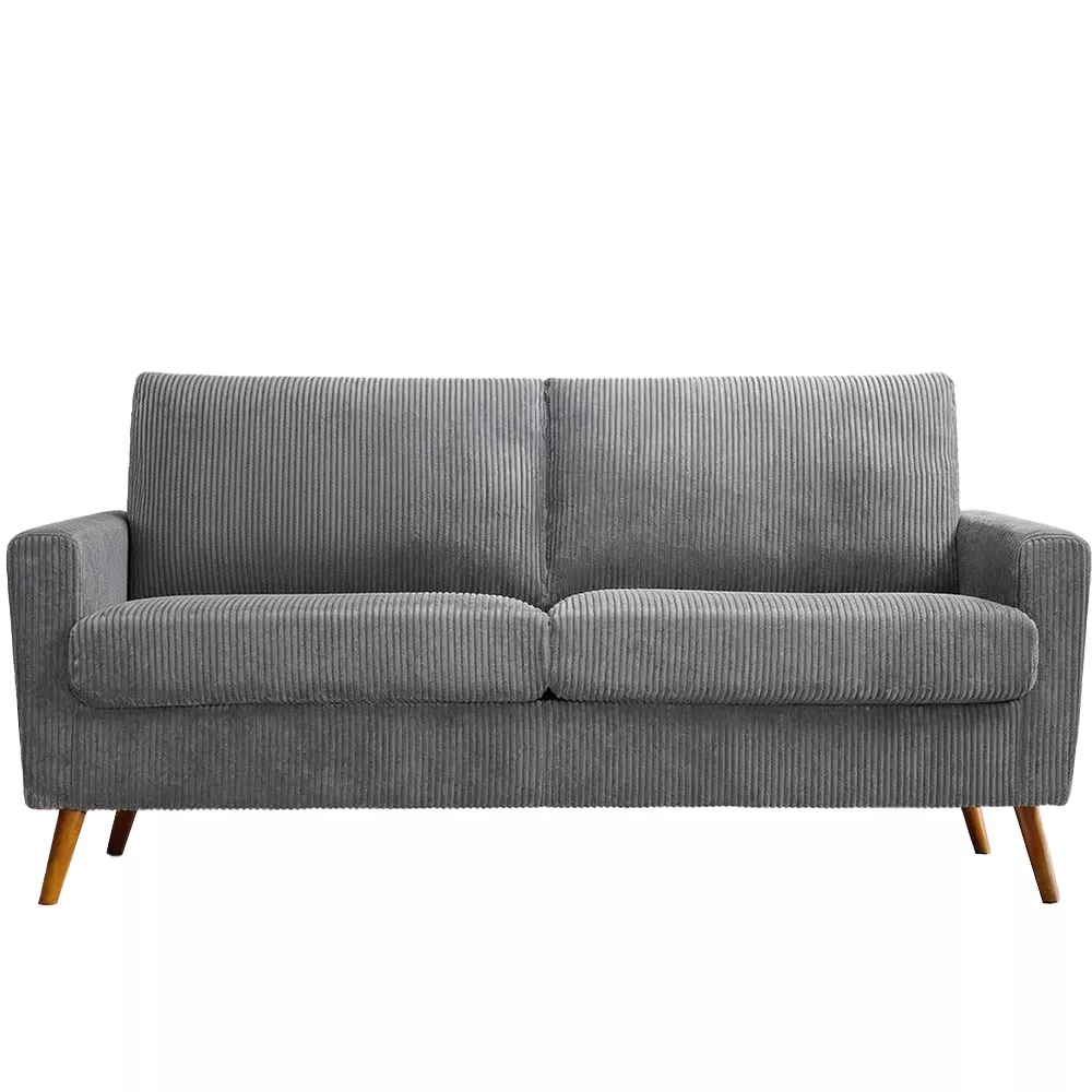 68" Mid-Century Loveseat Comfy Sofa Couch with Spring Cushion, Solid Wood Frame, Tool-Free Assembly
