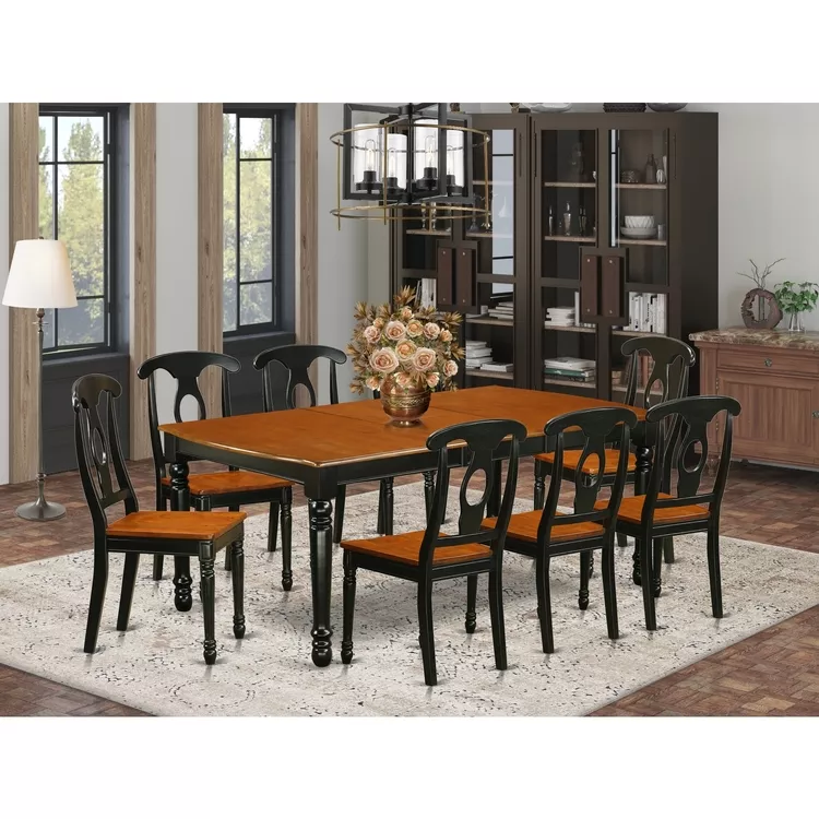 9-Piece Dining Set - Table & 8 Chairs - Black Cherry Finish