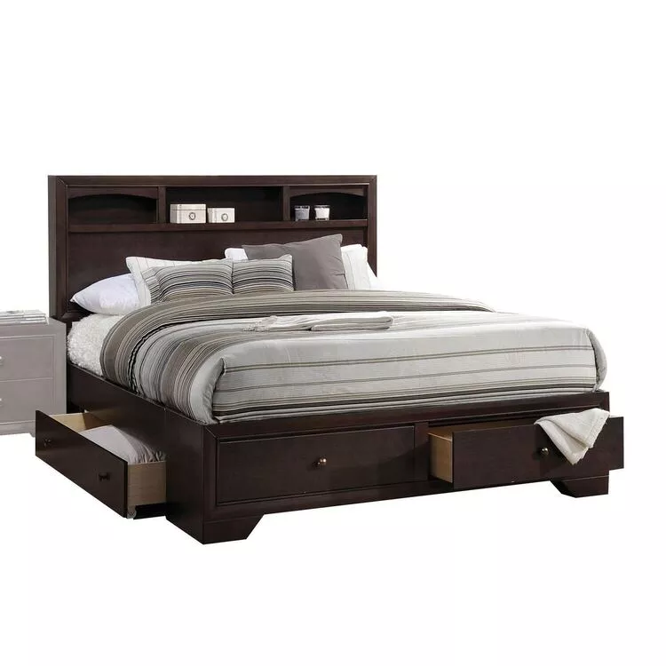 ACME Eastern King Bed with Storage - Madison II - Espresso