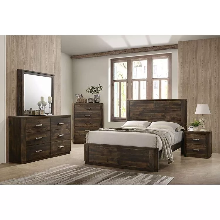Acme Elettra Queen Bed, Antique Walnut (1Set/2Ctn)