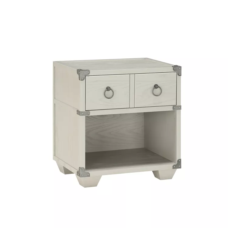 ACME Gray Nightstand with USB - Modern Bedside Table