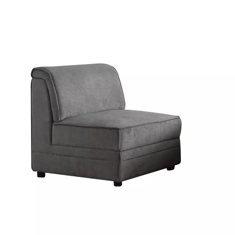 ACME Gray Velvet Armless Chair - Modular Sofa Sectional