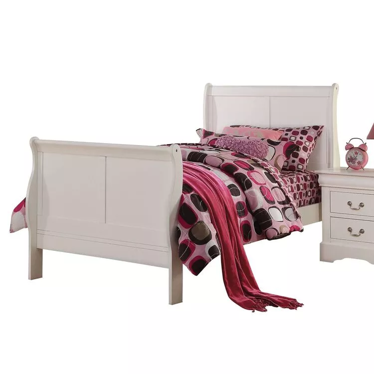 ACME Louis Philippe III Full Bed, White (1Set/2Ctn)