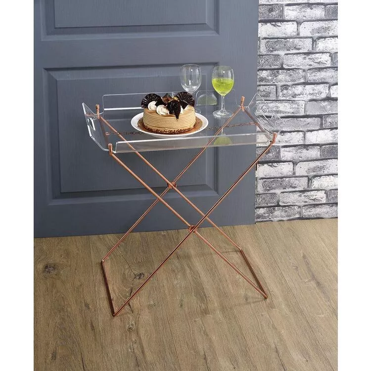 ACME Modern Acrylic Tray Table with Copper Stand - Cercie Table