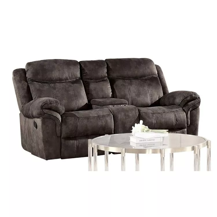 ACME Velvet Loveseat with Console - Glider & Motion Seating