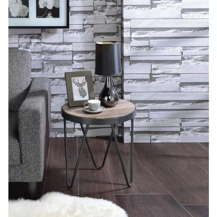 ACME Weathered Gray End Table - Bage