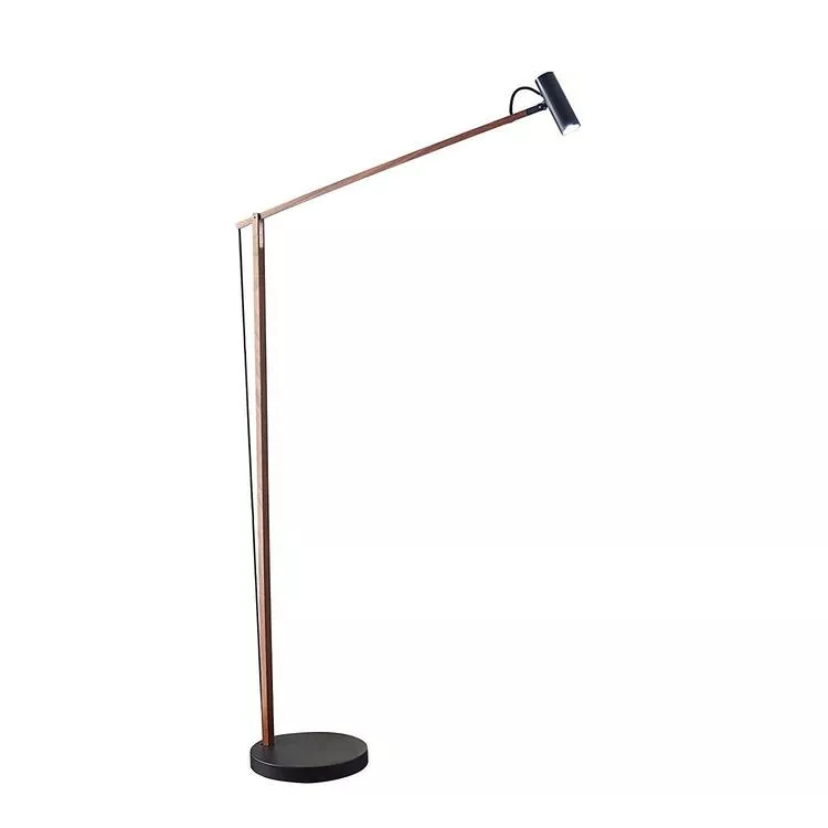 Adesso Walnut LED Floor Lamp - Adjustable Task Lighting