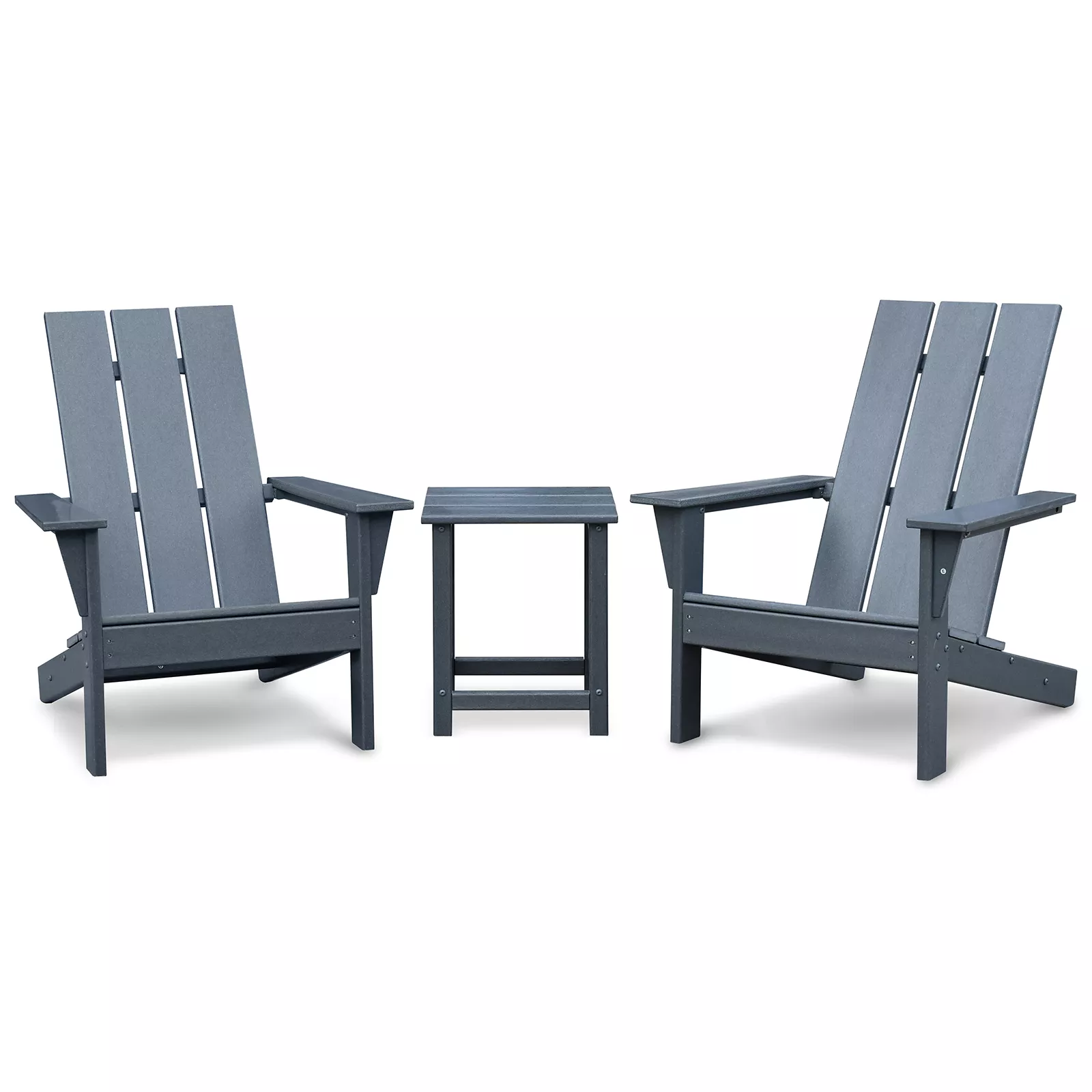 Adirondack Chair Set With Table, Grey