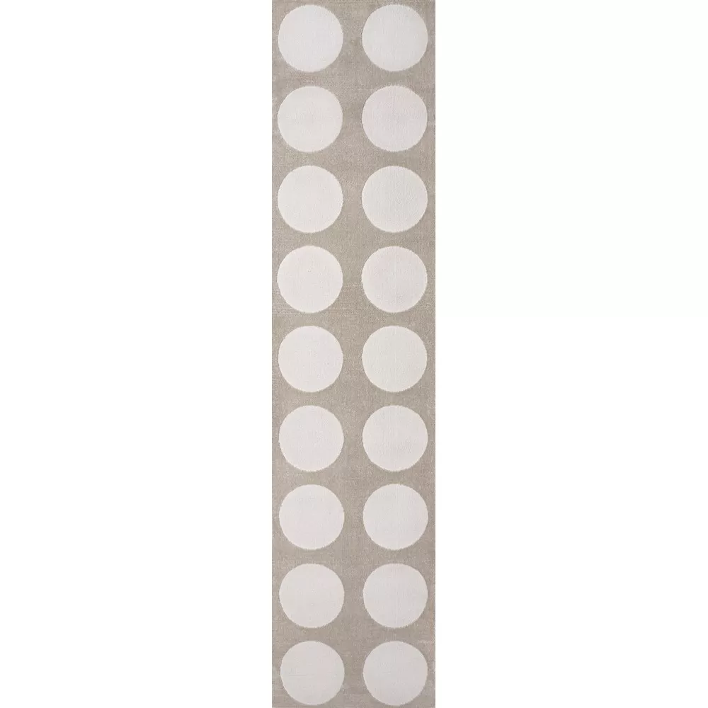 Adrian Modern Geometric Circle Dot High-Low Area Rug