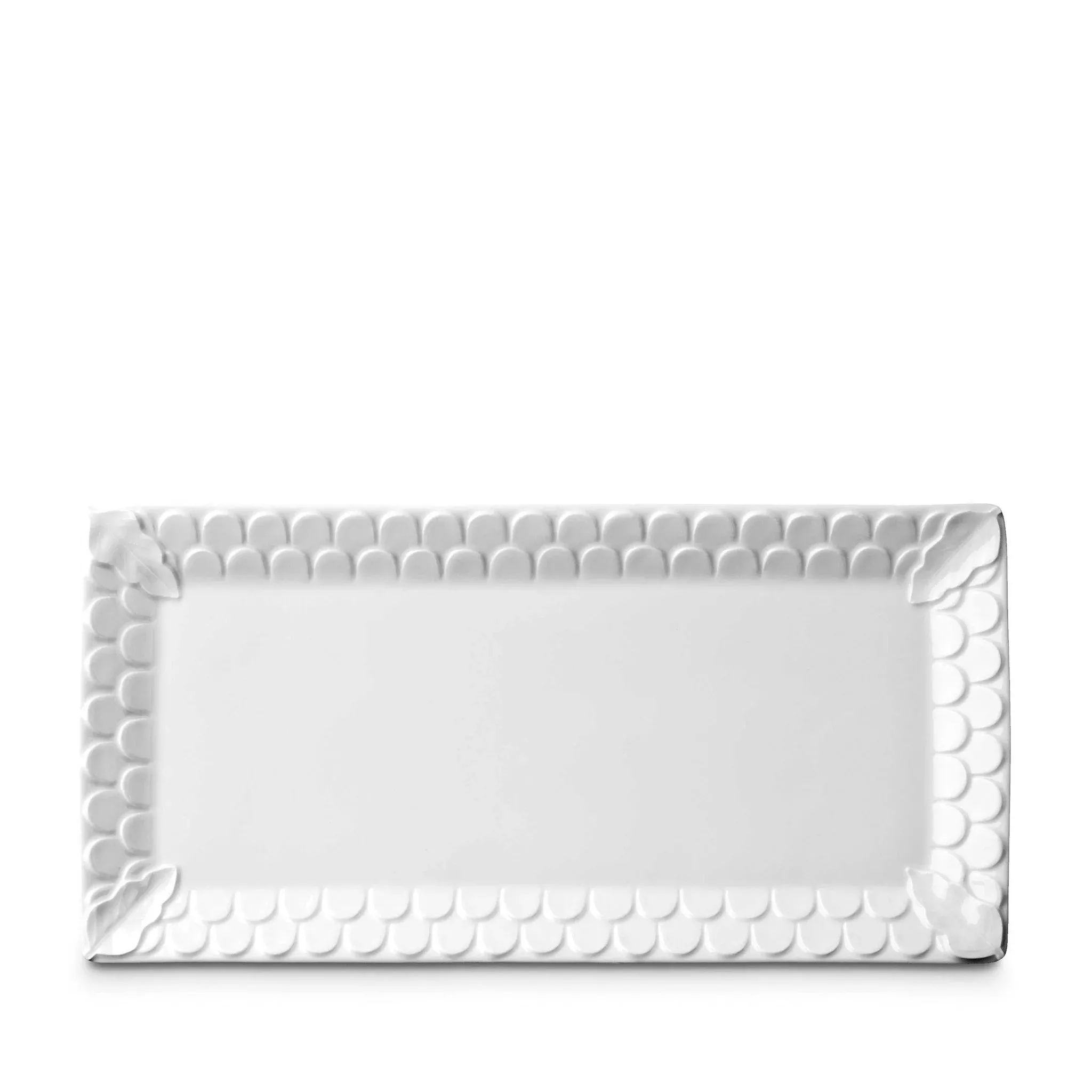 Aegean White Rectangular Platter by L'Objet