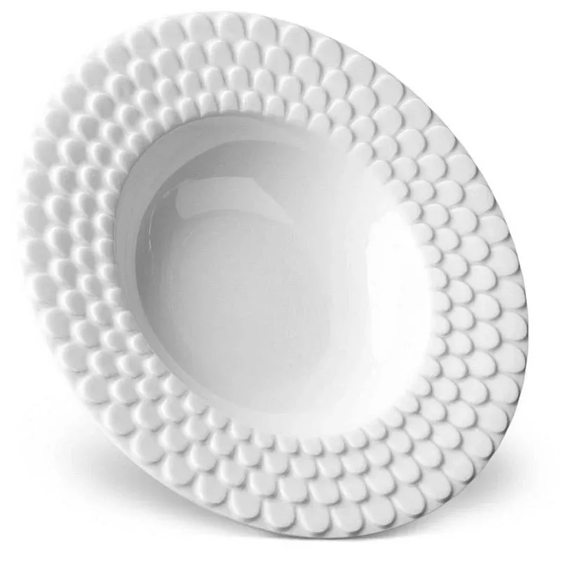 Aegean White RImmed Serving Bowl by L'Objet