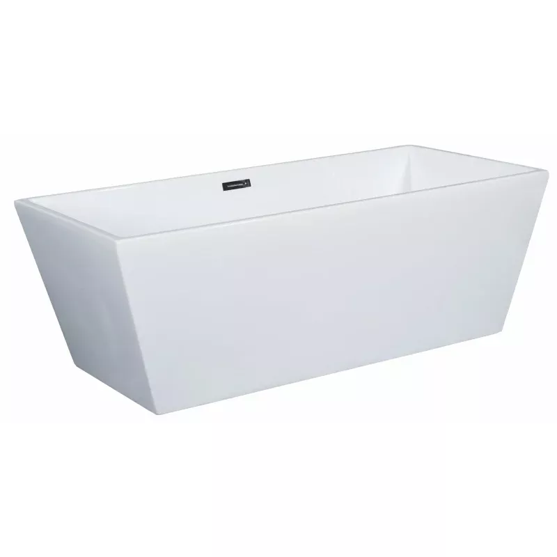 ALFI 59-Inch Rectangular White Freestanding Acrylic Soaking Bathtub AB8833
