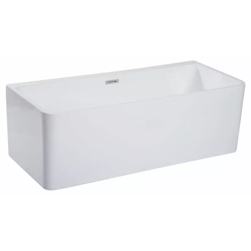 ALFI 67-Inch Rectangular White Freestanding Acrylic Soaking Bathtub AB8859