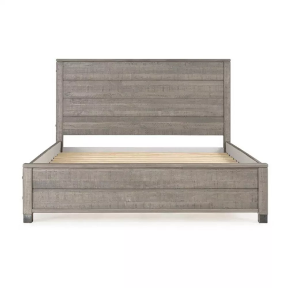 All-Wood Platform Bed Frame with Headboard – Minimalist Style