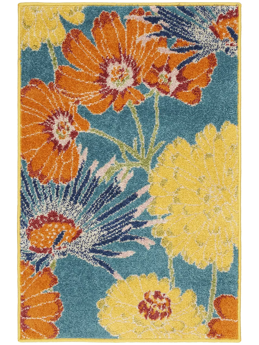 Allur ALR06 Turquoise/Multicolor 2' x 3' Rug