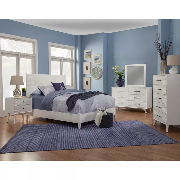 Alpine Furniture White Nightstand - Tranquility