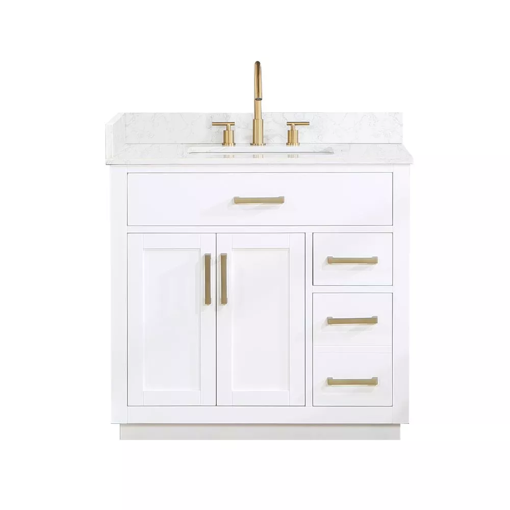Altair 36 Single Bathroom Vanity in White without Mirror