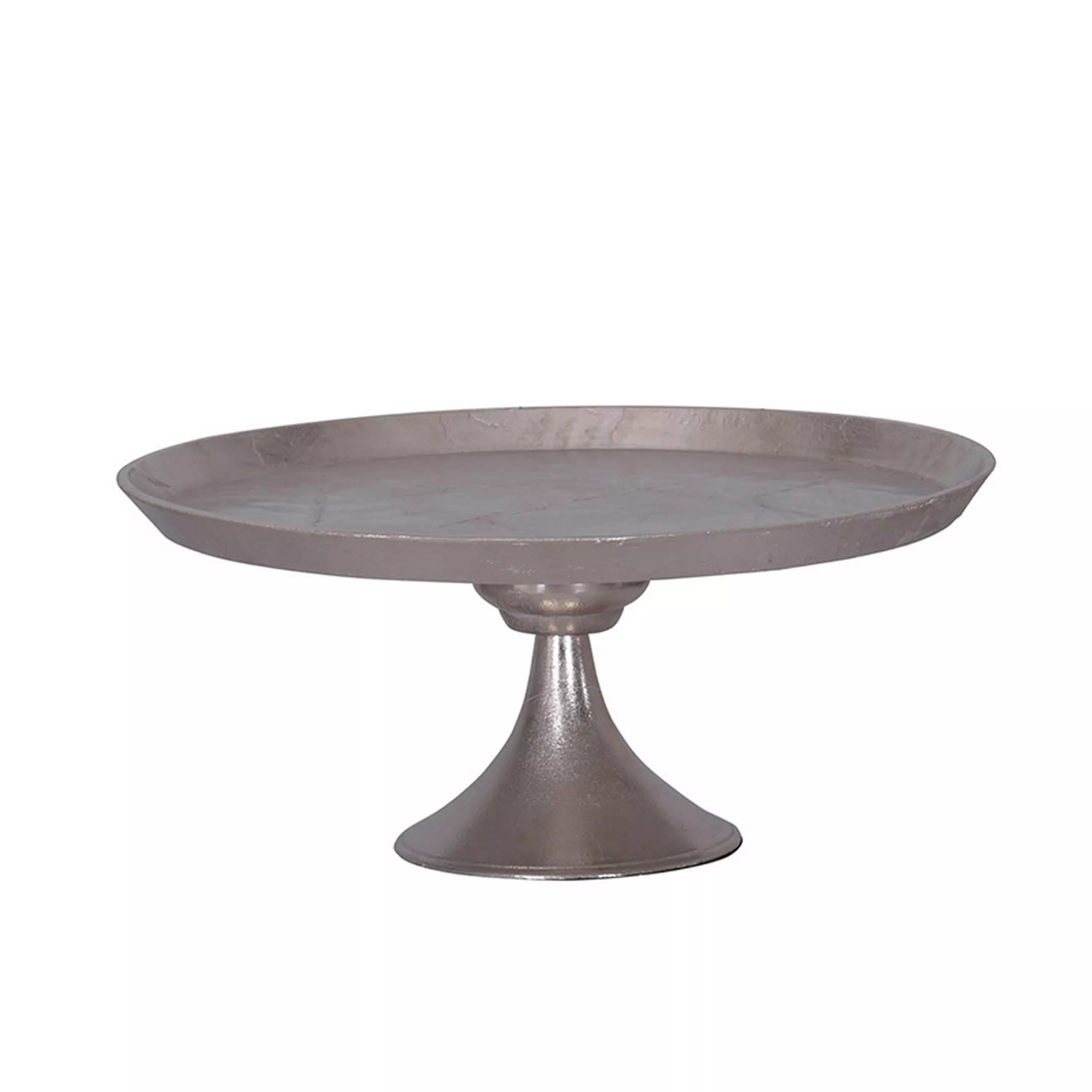 Aluminum Round Footed tray, Silver