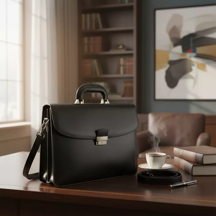 Amerileather Leather Executive Briefcase - Stylish & Functional- Black