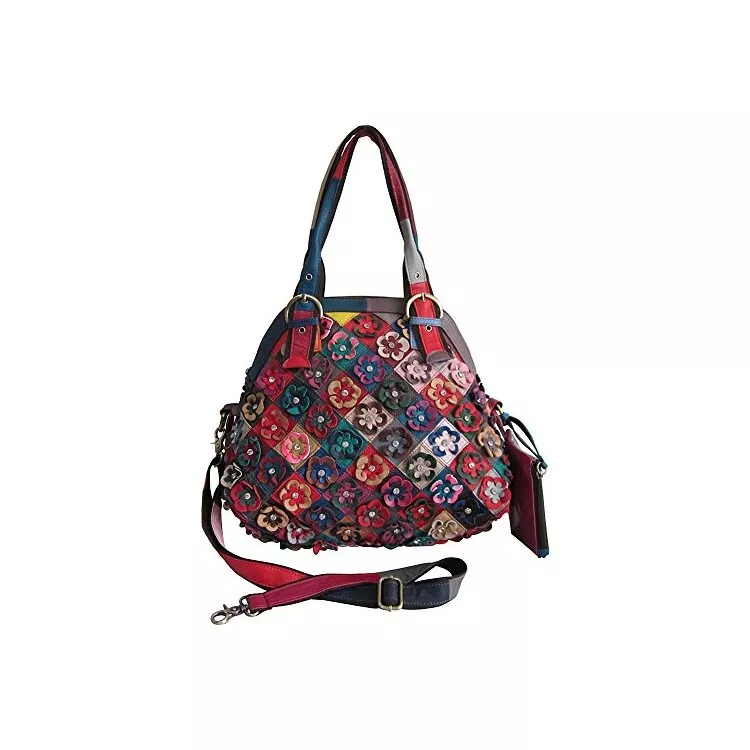 Amerileather Leather Tote Bag for Women - Lorely Patchwork Handbag