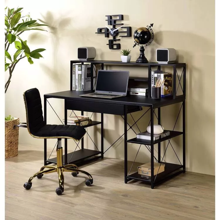 Amiel Desk Study Office Workspace Black Finish - Acme
