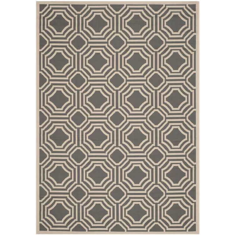 Anthracite Beige Transitional Polypropylene Rectangle Rug 9x6 - Safavieh