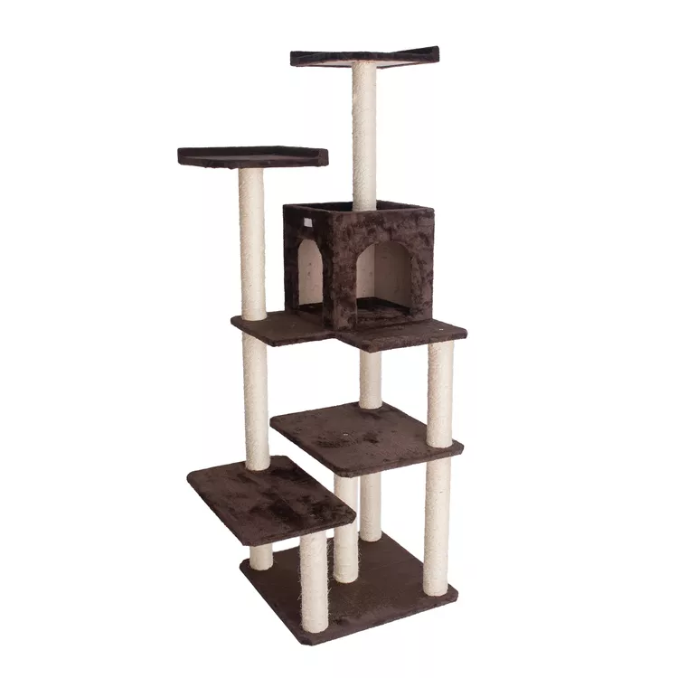 Armarkat 66" Cat Tree - Coffee Brown, 4 Levels & Condo