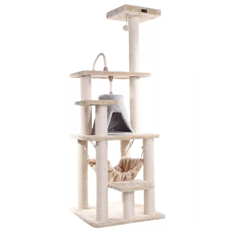 Armarkat Cat Tree 65" with Hammock & Playhouse -