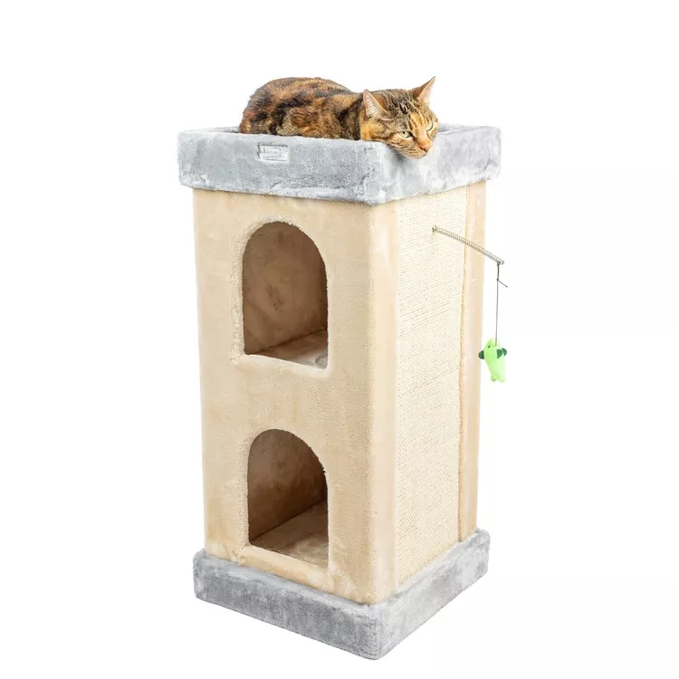 Armarkat Double Condo Cat House with Scratching Post