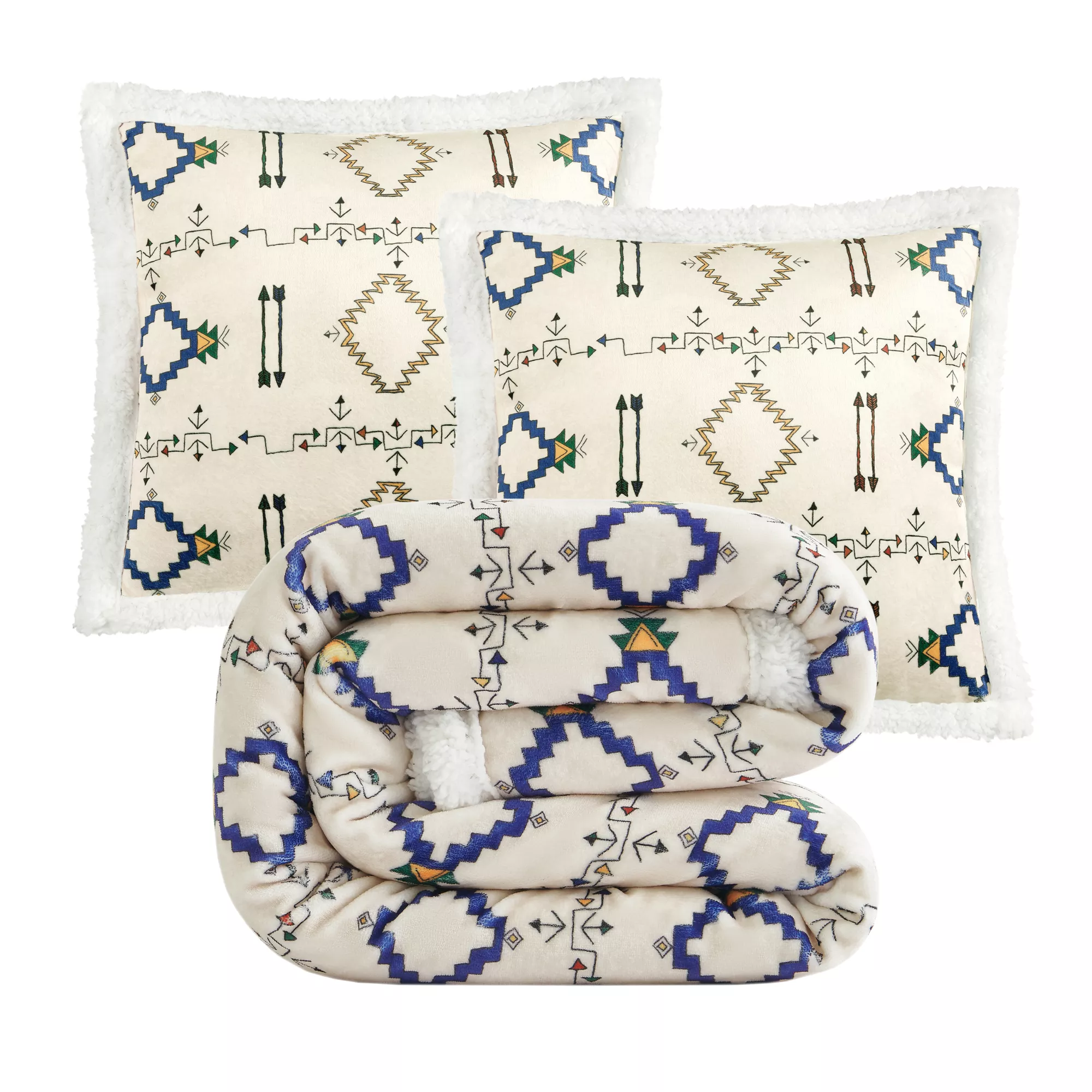 Arrow Campfire Sherpa 3-Piece Throw Set